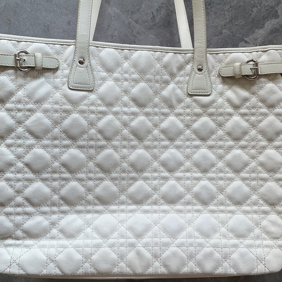 Dior Coated Canvas Cannage Tote Bag White - Picture 6 of 17